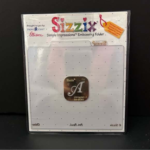 Sizzix Simple Impressions Embossing Folders - Monogram Alphabet Set 26 folders - Picture 7 of 11